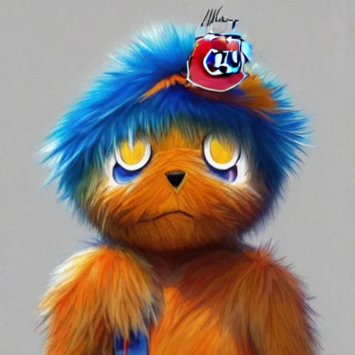 Image similar to Habs Mascot YOUPPI pokemon shiny, legendary, ultra rare, super cute and friendly, most powerful legendary shiny pokémon, highly detailed, digital pencil painting, anime, cartoonish, gentle fluffy monster youppi pokemon, sharp focus, illustration, art by artgerm and greg rutkowski and alphonse mucha