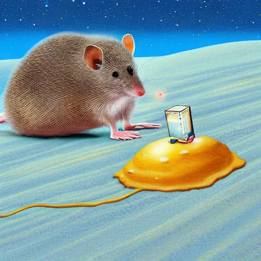 Image similar to a fat sand mouse conducting a physics research, colorful digital art, highly detailed, photorealistic art, award winning,