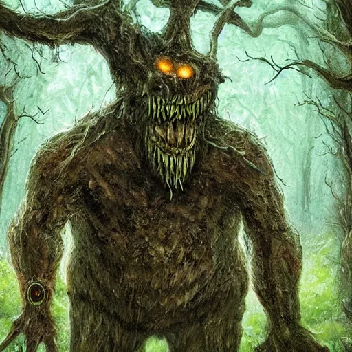 Image similar to a monster emerging from a forest