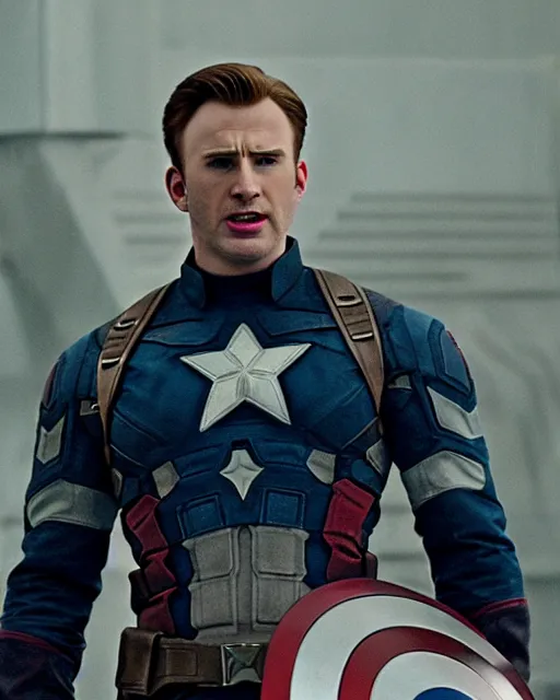 Image similar to original screen test of chris evans as captain america footage leaks from the movie captain america : the first avenger. photographic, photography