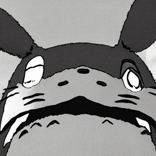 Prompt: electron microscope photograph of Totoro