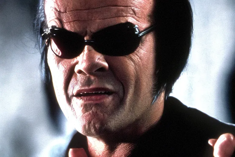 Prompt: Jack Nicholson as neo in the matrix