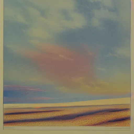 Image similar to chromolithograph of salar de uyuni color lithograph