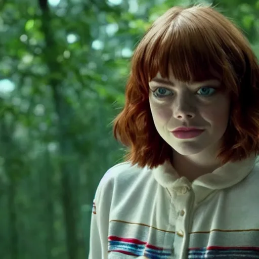Prompt: Emma Stone in Stranger Things