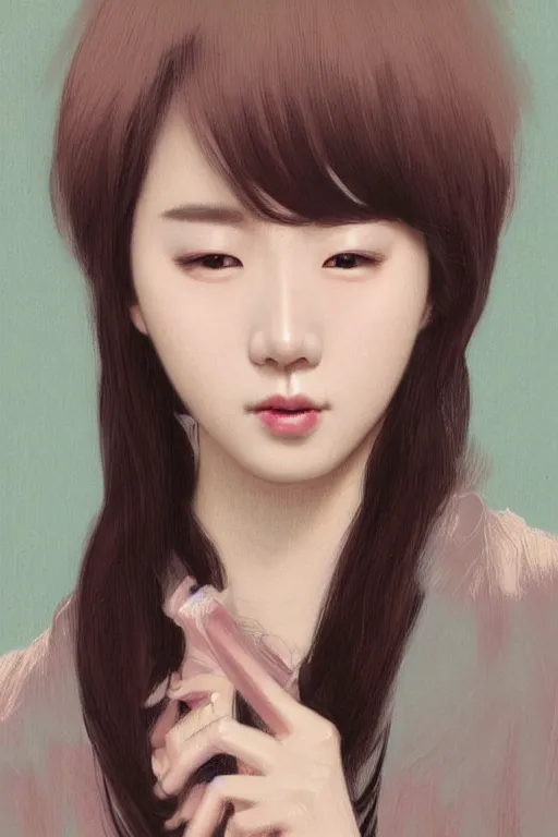 Image similar to portrait of kpop idol, expressive pose, lively expression, a pastel by chip zdarsky, trending on pinterest, mingei, full body, stylish, intricate, elegant, rose tones, highly detailed, digital painting, artstation, concept art, smooth, sharp focus, illustration, art by artgerm and greg rutkowski and alphonse mucha