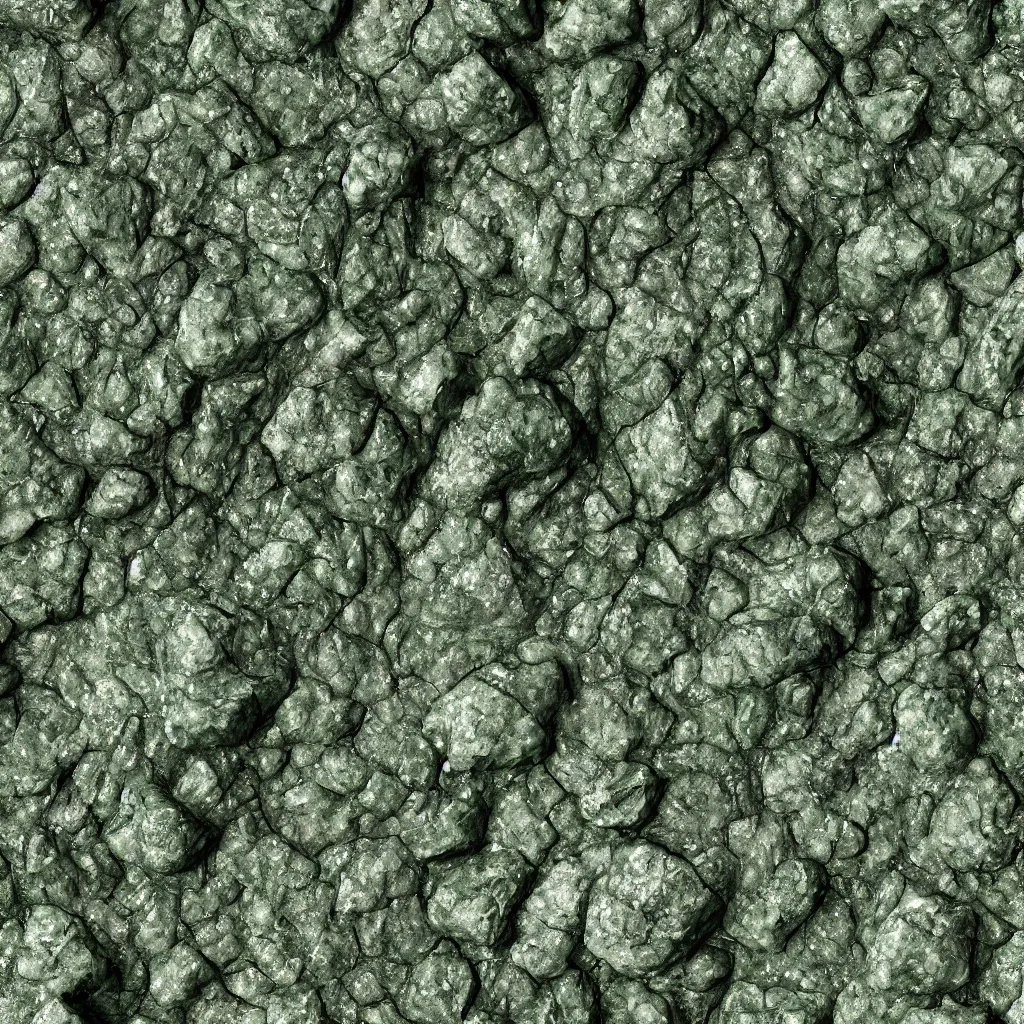 Image similar to long green crystals sticking out of the rock surface, detailed ground terrain albedo texture, flat, 2 d texture, seamless