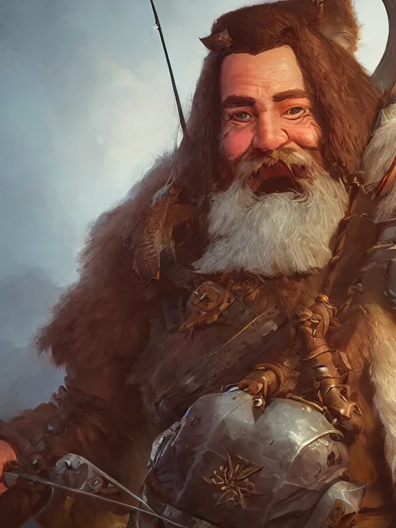 Prompt: High Fantasy Dwarf Archer with his Raven, RPG Portrait Reference, Oil Painting, Trending on Artstation, octane render, Insanely Detailed, 8k, HD