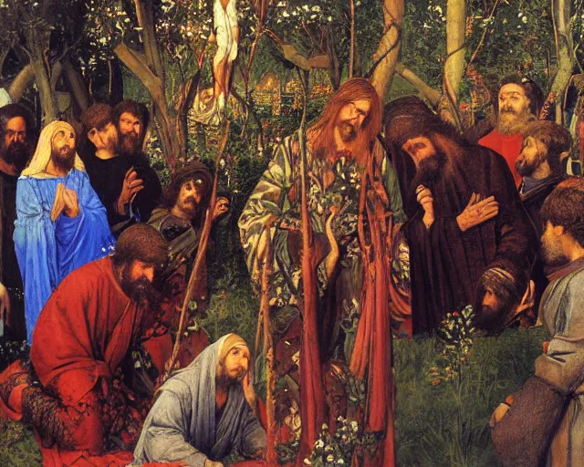 Image similar to christ's second coming by viktor vasnetsov, very beautiful painting 4k scan