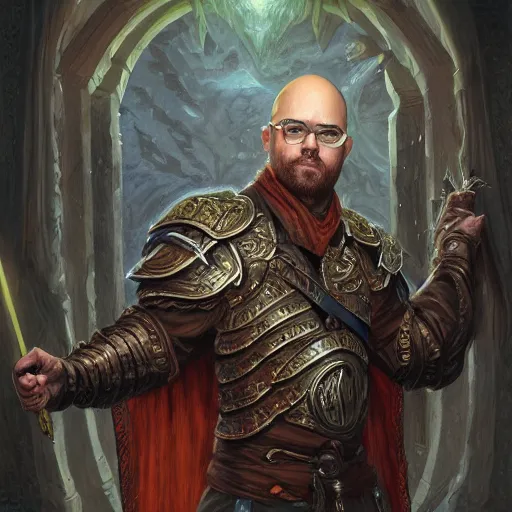 Image similar to Northernlion as a fantasy D&D character, portrait art by Donato Giancola and James Gurney, digital art, trending on artstation