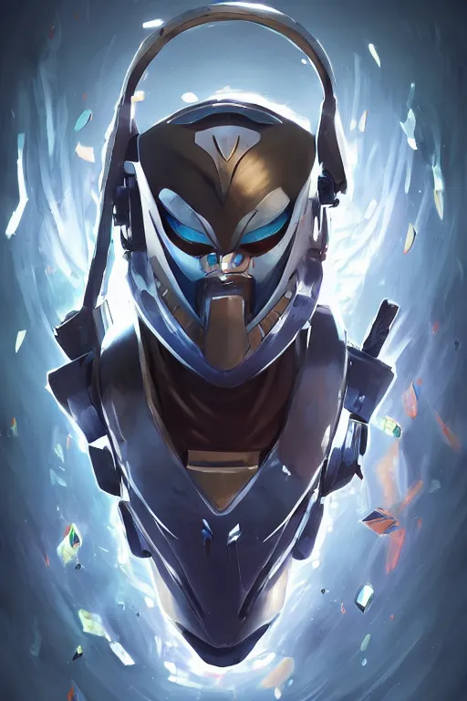 Image similar to epic mask helmet robot ninja portrait stylized as fornite style game design fanart by concept artist gervasio canda, behance hd by jesper ejsing, by rhads, makoto shinkai and lois van baarle, ilya kuvshinov, rossdraws global illumination radiating a glowing aura global illumination ray tracing hdr render in unreal engine 5