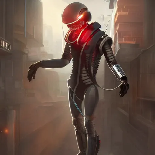 Prompt: Ultra realistic illustration of a magician cyborg, cyberpunk, sci-fi fantasy