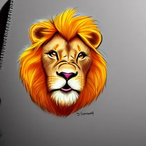 Prompt: cute drawing of a lion in the simpson, digital painting, artstation, concept art, smooth, sharp focus, illustration, ArtStation