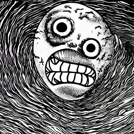 Prompt: Ominous Underwater Monster by Junji Ito, award-winning art