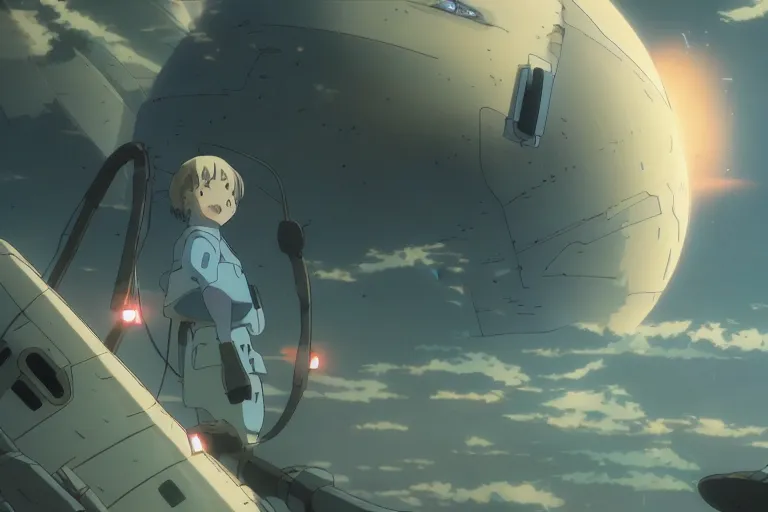 Image similar to still from an anime sci-fi movie by Studio Ghibli, high quality, 4k