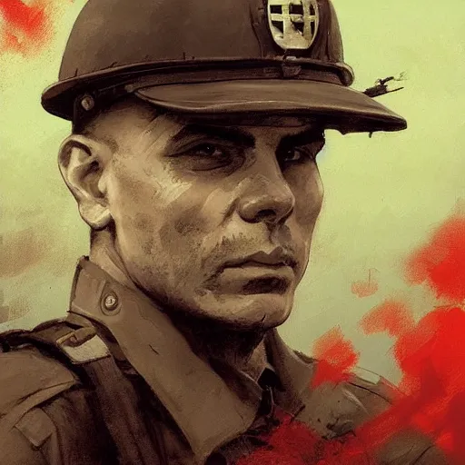 Image similar to portrait of a spanish anarcho - syndicalist buenaventura durruti, colourised, face portrait, epic, tragic, military art, fantasy, dieselpunk, hd shot, digital portrait, beautiful, artstation, comic style, by artgerm, guy denning, jakub rozalski, magali villeneuve and charlie bowater