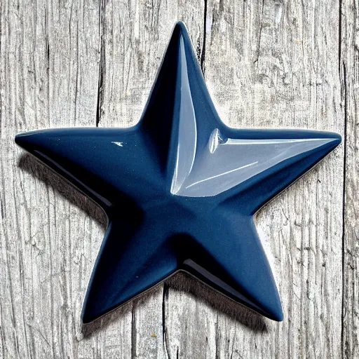 Image similar to dark blue ceramic star shape, photograph