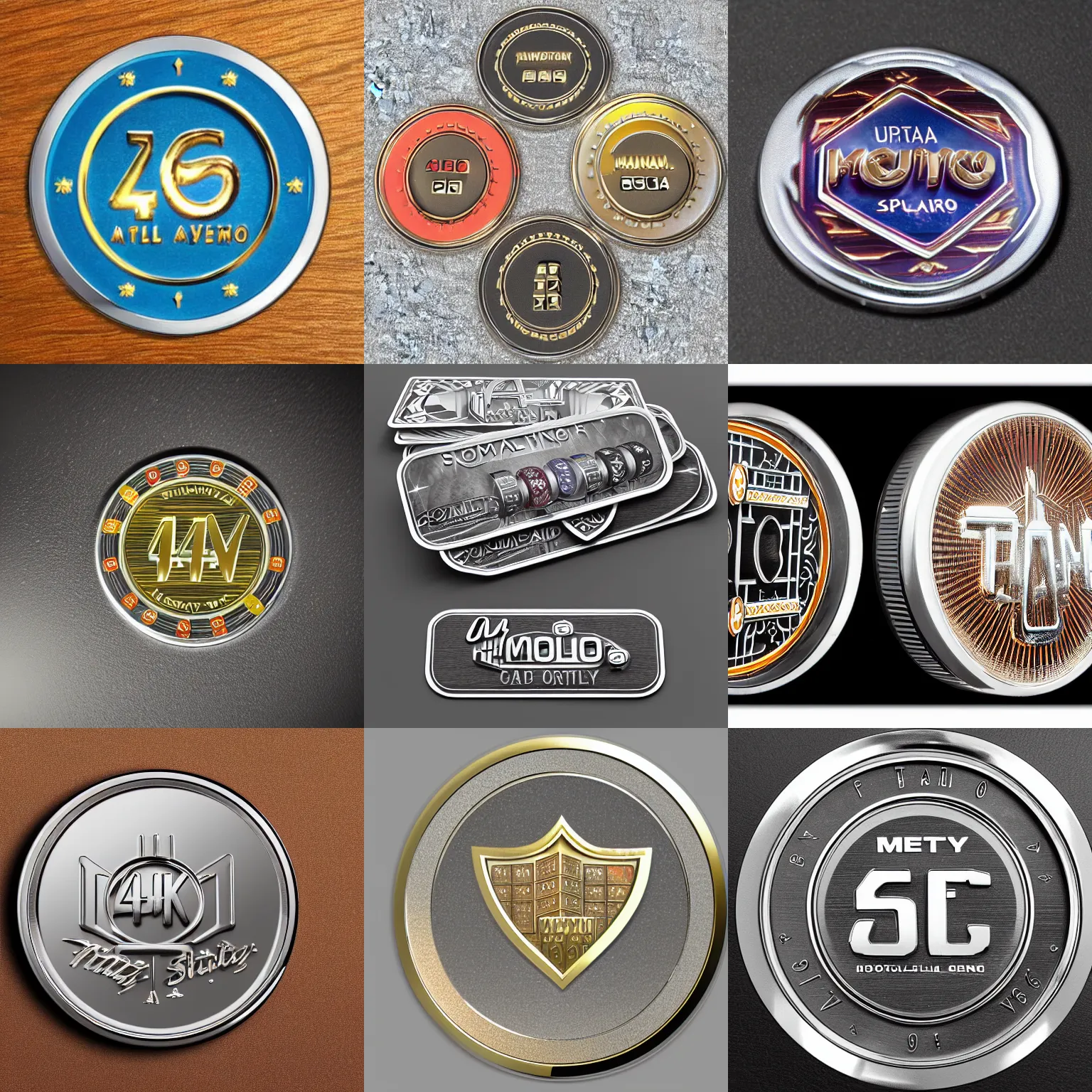 Prompt: a simply designed metal token for a casino, ultra realistic, highly detailed, 4k quality photo