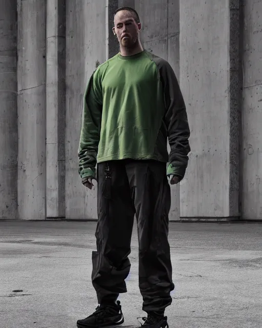 Image similar to Medium shot of Erolson Hugh wearing Nike ACG+Acronym P31-DS Pants in the style of greg rutkowski