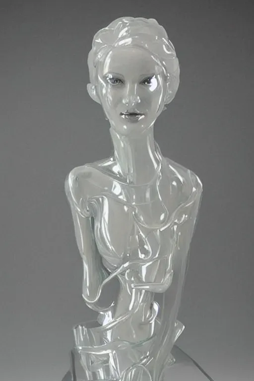 glass sculpture of a beautiful woman, aesthetic!!!! | Stable Diffusion