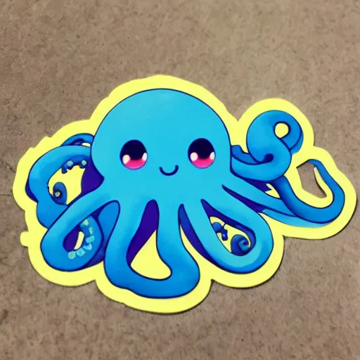 Prompt: cute octopus sticker