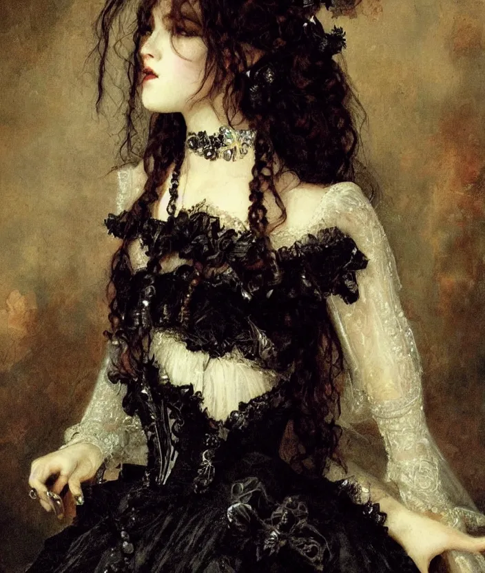 Image similar to gothic princess portrait by william - adolphe bouguerea, highly detailded