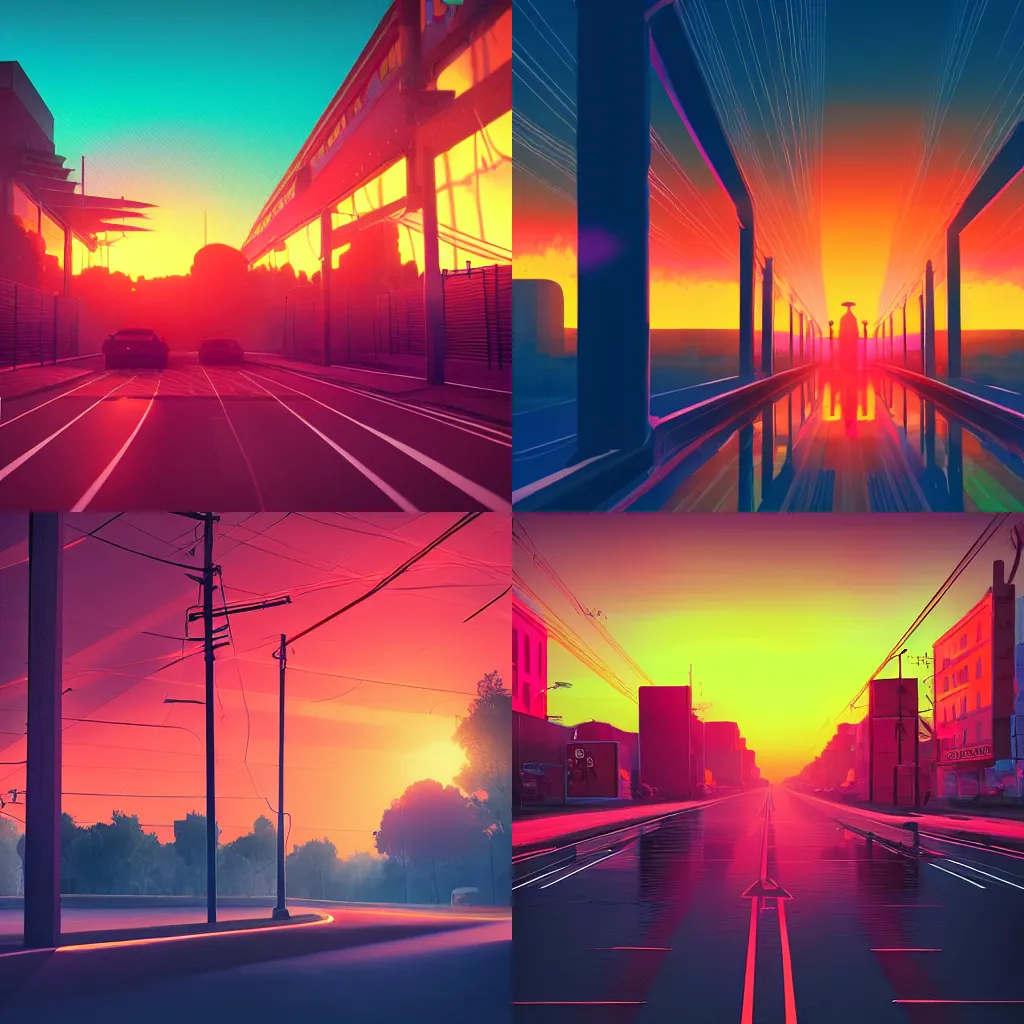 Prompt: neon sunset, octane render, dynamic lighting, hyperrealistic, by Alena Aenami, Artstation