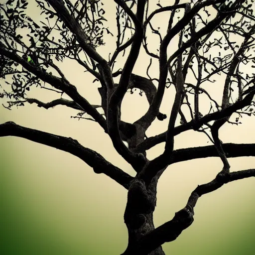 Prompt: tree only with branches, very detailled, black