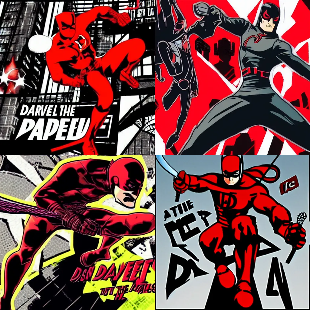 Prompt: daredevil in the style of persona