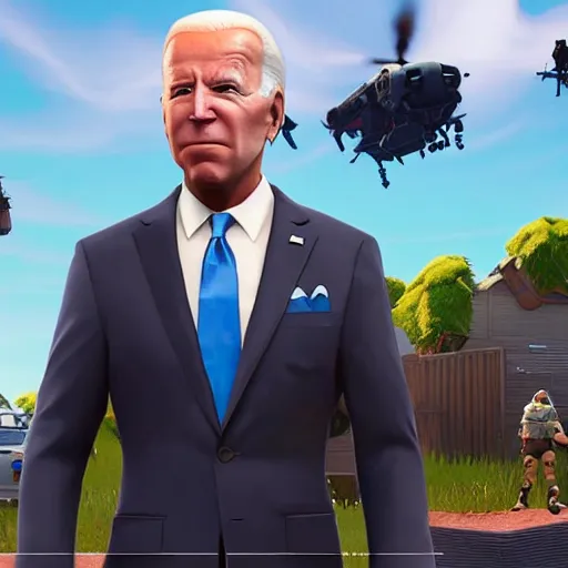 Image similar to Joe Biden in Fortnite very detailed, 8K quality super realistic