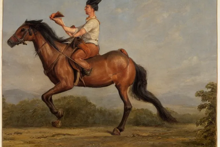 Image similar to horse riding a horse, arstation