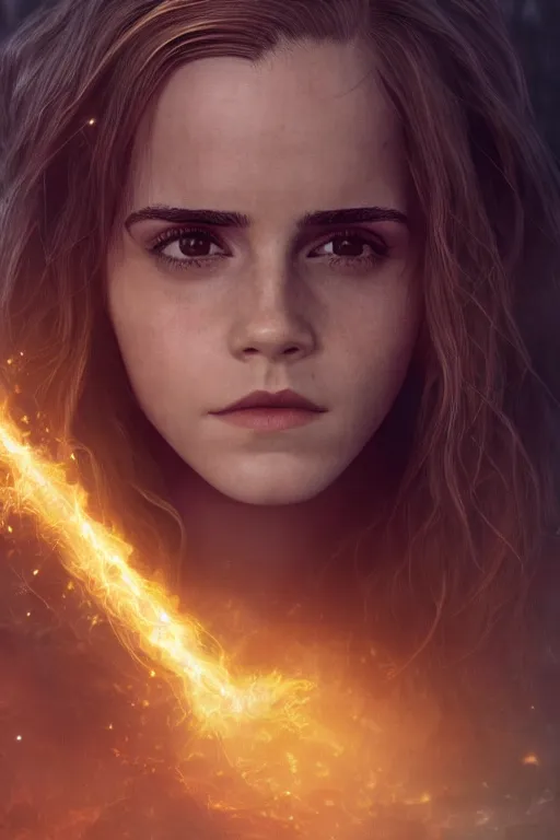 Emma Watson as Hermione Granger, magical, forest, | Stable Diffusion ...