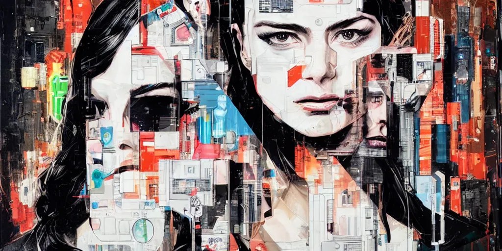 Prompt: a portrait of a single female android, by MARVEL comics and Sandra Chevrier, pinhole camera