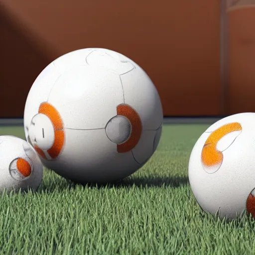 Image similar to bb 8 bocce balls, octane render, unreal engine, 8 k, hyperrealistic, photorealism