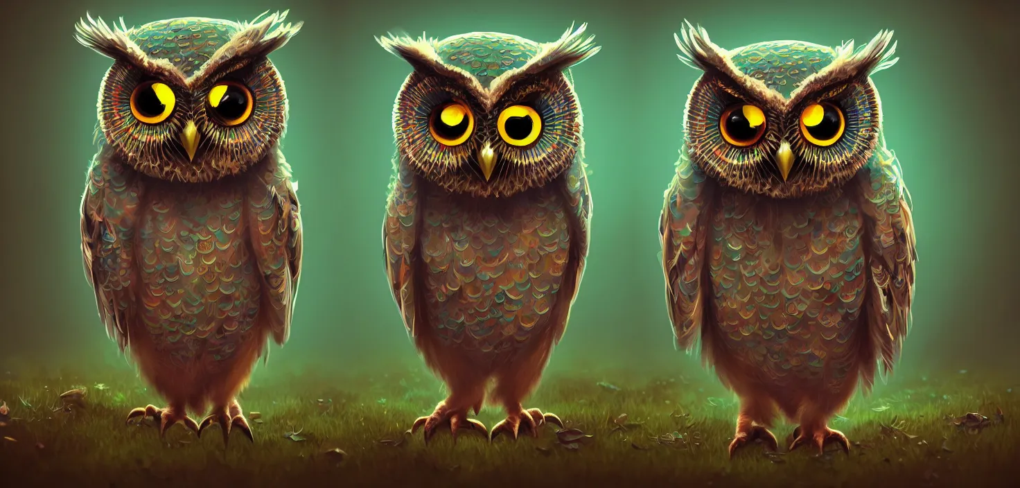Prompt: owl intricate colourful murky with strange cute friendly owl with huge beauty eyes appearing on grass flowers, in the style of craola, shallow depth of field, highly detailed, digital painting, trending artstation, concept art, illustration, cinematic lighting, vibrant colors, photorealism, epic, octane render