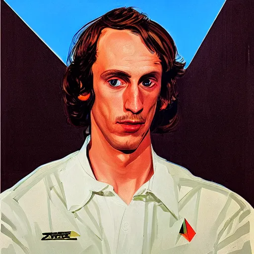 Image similar to portrait of zach hill by syd mead