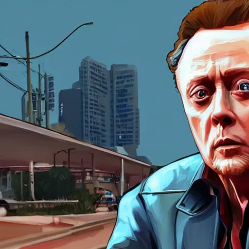 Image similar to Christopher Walken in GTA V, cover art by Stephen Bliss, artstation