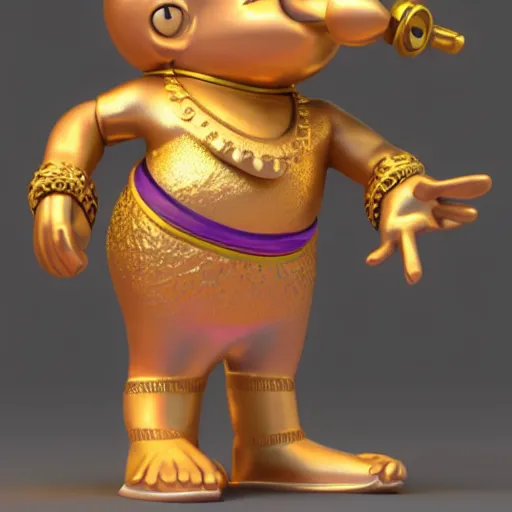 Image similar to friendly culturally appropriate genie mascot for a website, 3 d render character art 8 k