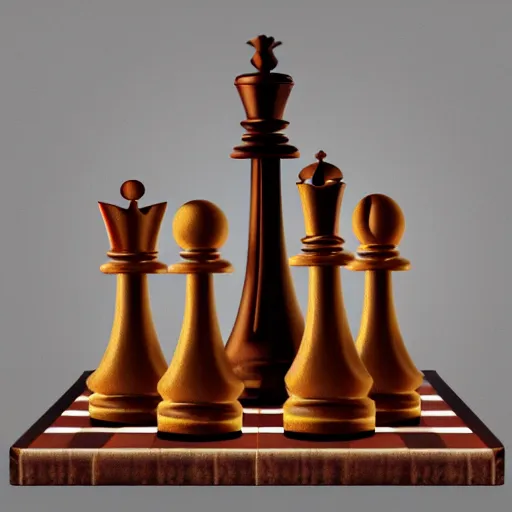 Prompt: a chessboard and chess pieces in the style of Brancusi, 4k, photorealistic