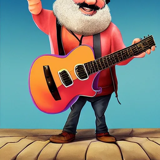 Image similar to jerry garcia as a pixar character