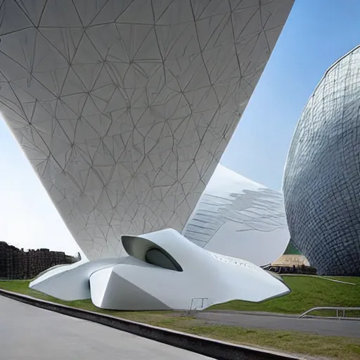 Image similar to stunning beautiful futuristic museum by Coop Himmelblau, Zaha Hadid