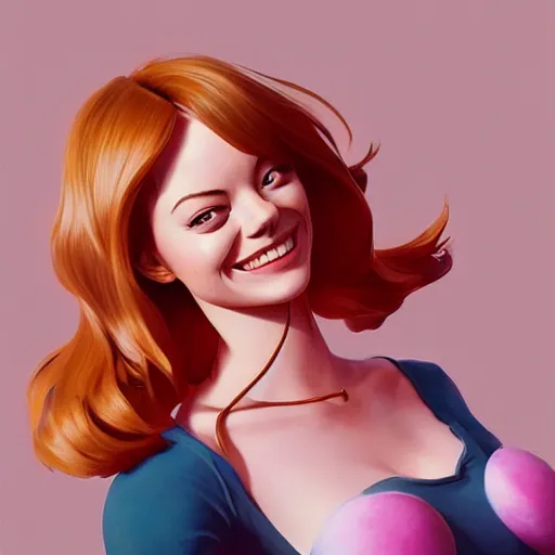 Prompt: emma stone happy to see flying big italian sausages by concept artist gervasio canda, behance hd by jesper ejsing, by rhads, makoto shinkai and lois van baarle, ilya kuvshinov, rossdraws global illumination radiating a glowing aura global illumination ray tracing hdr render in unreal engine 5