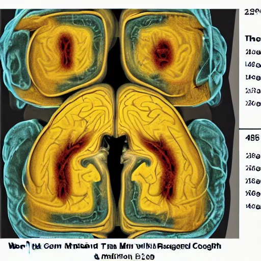 Prompt: brain mri t 2 - weighted coronal section