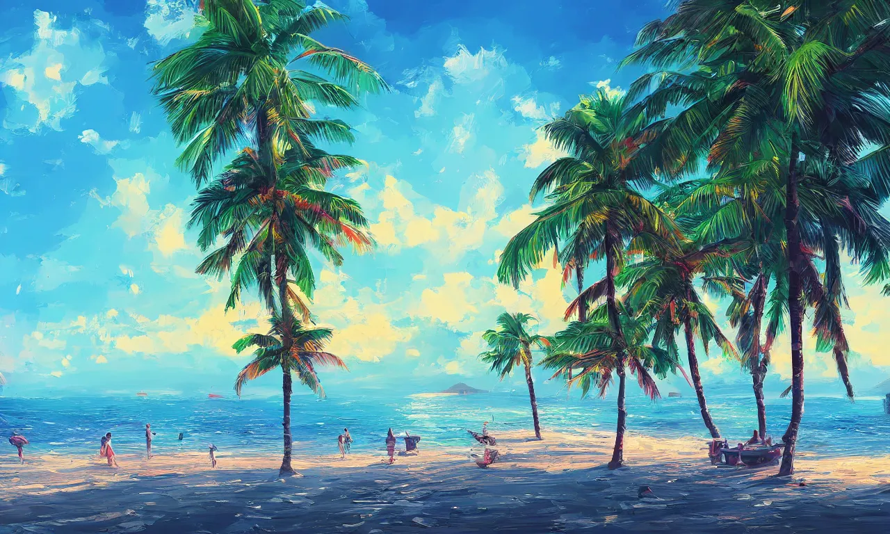 Image similar to paradise beach by alena aenami artworks in 4 k