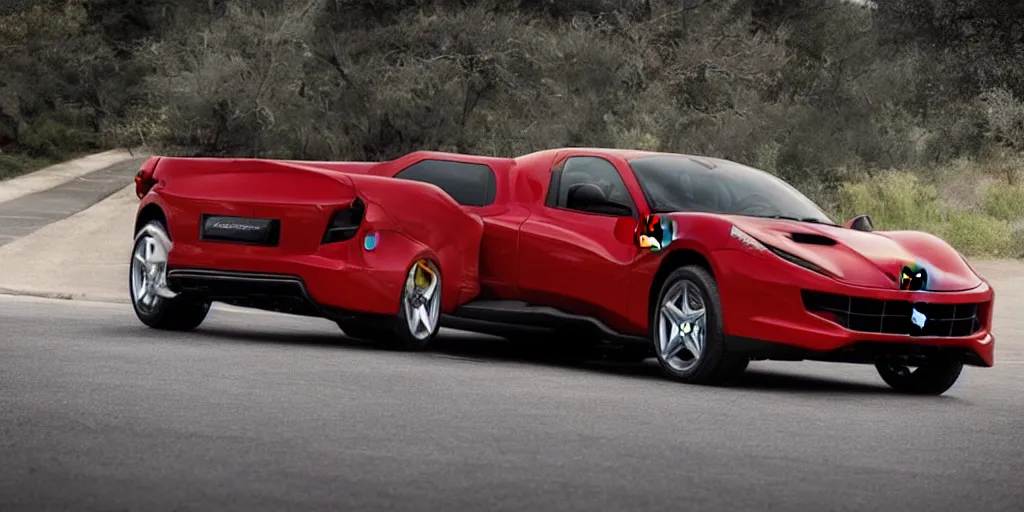 Image similar to “2020 Ferrari Pickup Truck, HD, ultra Realistic”