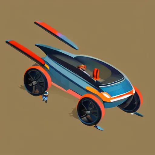 Image similar to isometric flying car diagram, blueprints, engineering design study by petros afshar and christopher balaskas and marius borgeaud and kiliain eng, well proportioned, highly detailed