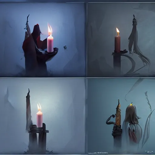 Prompt: candle in the dark, concept art, dramatic light, artstation trending, in brosa style