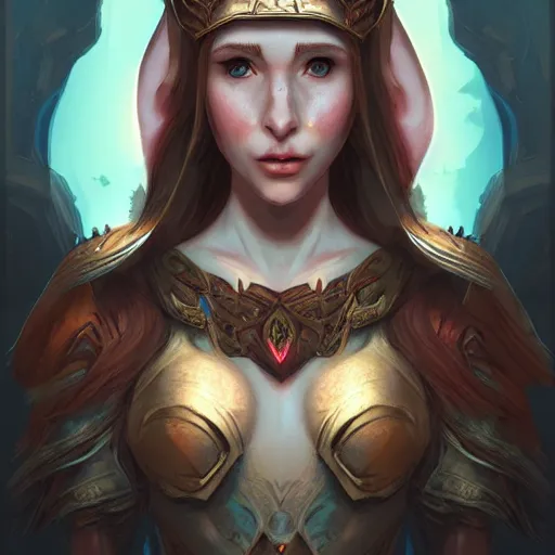 Prompt: portrait of a elf queen, digital art, artstation, concept art