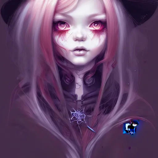 Prompt: portrait of a witch little girl, digital artwork by artgem lau, anna dittman, wlop and rossdraws, anatomically correct, smooth, clean detailed, sharped focus, symmetrical, perfect composition, illustration, extremely coherent, detailed face, arstation, expressive, anime