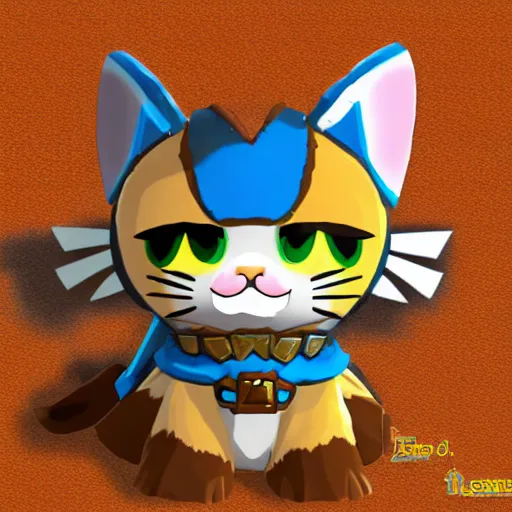 Image similar to Cute kawaii cat in The Legend of Zelda Breath of the Wild, toon shading, npr