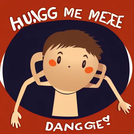 Prompt: hugging me can be dangerous, vector graphics